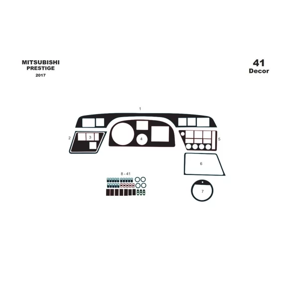 Mitsubishi Temsa Prestige Midibus 2017 3D Interior Dashboard Trim Kit Dash Trim Dekor 41-Parts
