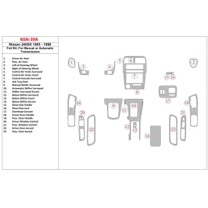 Nissan 240SX 1995-1998 Manual Gearbox or Automatic Gear Interior BD Dash Trim Kit 2