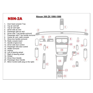Nissan 300ZX 1990-1996 Basic Set Interior BD Dash Trim Kit 2