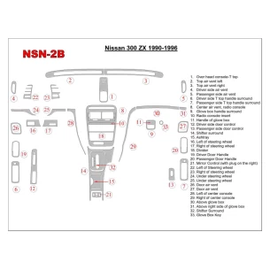 Nissan 300ZX 1990-1996 Full Set Interior BD Dash Trim Kit 2