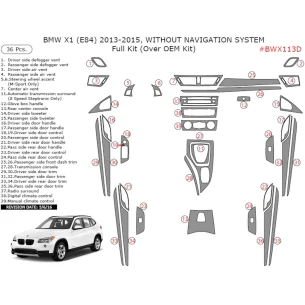 BMW X1 E84 2009–2015 Without Navigation Interior Dashboard Trim Kit 36-Parts 2