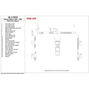 Nissan Altima 1993-1993 Automatic Gearbox, With watches, Without OEM, 23 Parts set Interior BD Dash Trim Kit
