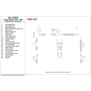 Nissan Altima 1993-1993 Automatic Gearbox, Without watches, Without OEM, 23 Parts set Interior BD Dash Trim Kit