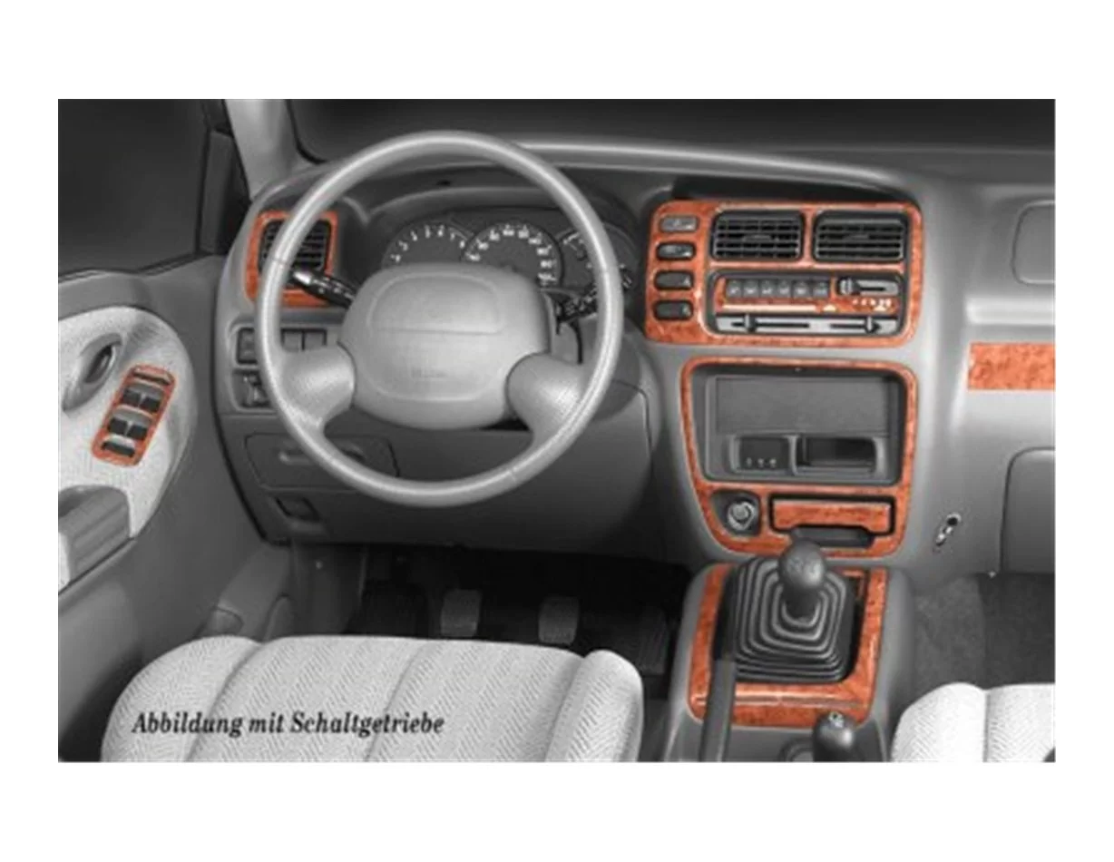 Suzuki Grand vitara 4x4 03.98-08.05 3D Interior Dashboard Trim Kit Dash Trim Dekor 16-Parts - 1 - Interior Dash Trim Kit