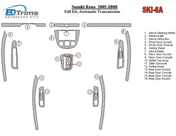 Suzuki Reno 2005-UP Full Set, Automatic Gear Interior BD Dash Trim Kit - 1 - Interior Dash Trim Kit