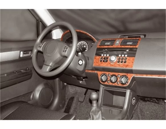 Suzuki Swift Comfort 04.05-12.10 3D Interior Dashboard Trim Kit Dash Trim Dekor 10-Parts - 1 - Interior Dash Trim Kit