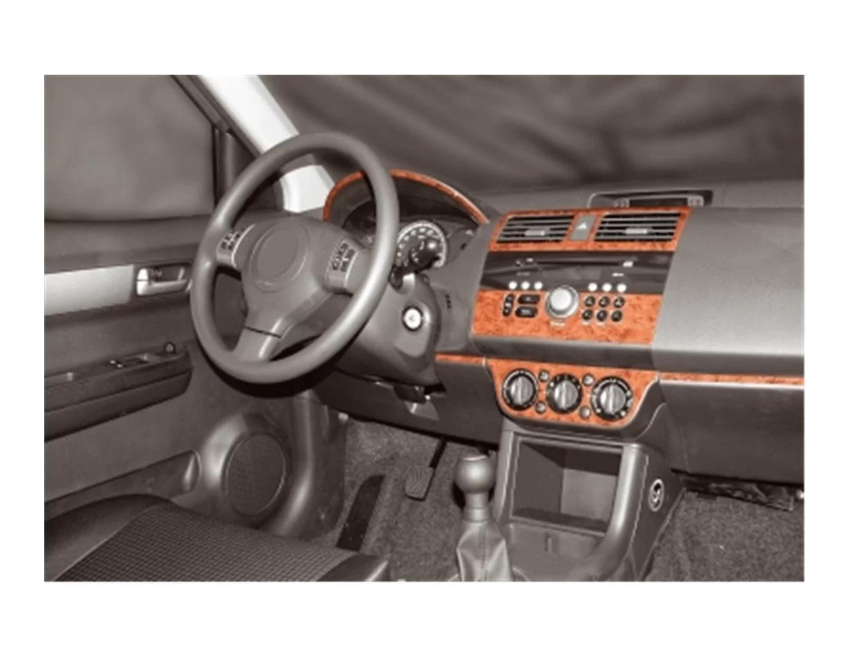 Suzuki Swift Comfort 04.05-12.10 3D Interior Dashboard Trim Kit Dash Trim Dekor 10-Parts - 1 - Interior Dash Trim Kit