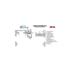 Nissan Frontier 1998-1999 Without Power Windows Interior BD Dash Trim Kit