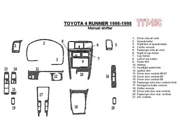 Toyota 4 Runner 1996-1998 Manual Gearbox, 21 Parts set Interior BD Dash Trim Kit - 1 - Interior Dash Trim Kit
