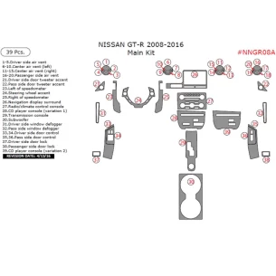 Nissan GT-R 2008-2016 main interior dash trim kit, 39 Pcs 2