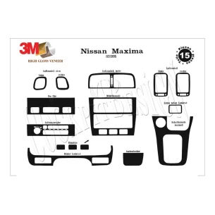 Nissan Maxima 02.95-01.00 3D Interior Dashboard Trim Kit Dash Trim Dekor 15-Parts 2