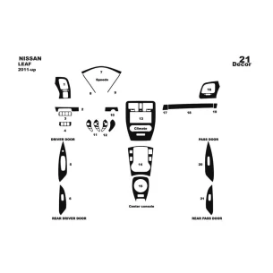 Nissan Maxima 02.95-01.00 3D Interior Dashboard Trim Kit Dash Trim Dekor 15-Parts