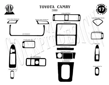 Toyota Camry 01.00-12.02 3D Interior Dashboard Trim Kit Dash Trim Dekor 17-Parts - 1 - Interior Dash Trim Kit