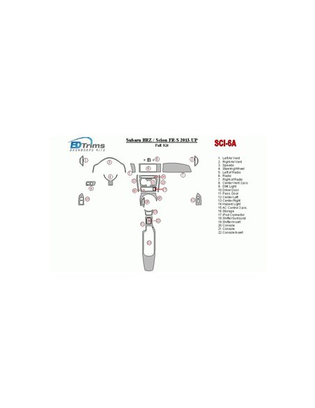 Scion FR-S 2013-UP Full Set Interior BD Dash Trim Kit