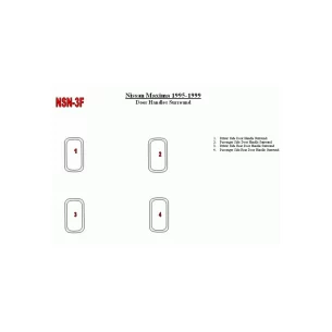 Nissan Maxima 1995-1999 Doors Inserts, 4 Parts set Interior BD Dash Trim Kit