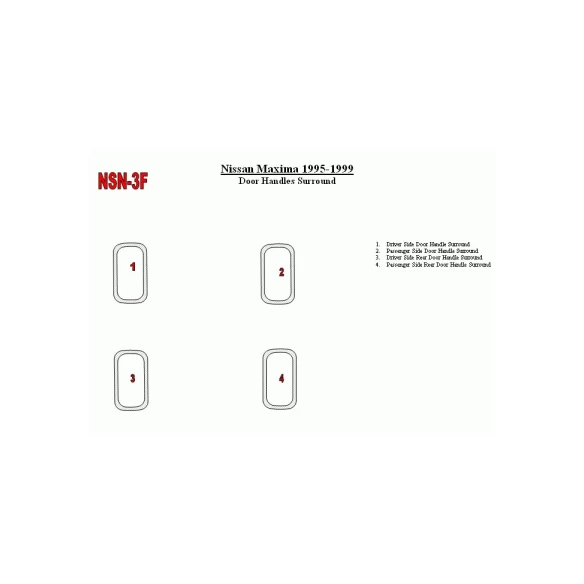 Nissan Maxima 1995-1999 Doors Inserts, 4 Parts set Interior BD Dash Trim Kit