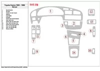 Toyota Camry 1992-1996 Manual Gearbox, 14 Parts set Interior BD Dash Trim Kit - 1 - Interior Dash Trim Kit Toyota Camry 1992-1996 Manual Gearbox, 14 Parts set Interior BD Dash Trim Kit - 1 - Interior Dash Trim Kit