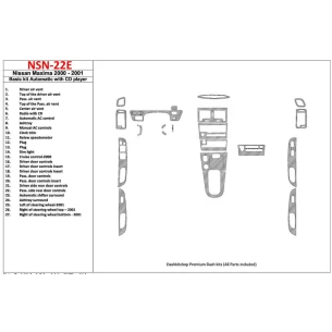 Nissan Maxima 2000-2001 Basic Set, Automatic Gearbox, Radio With CD Player, 27 Parts set Interior BD Dash Trim Kit 2