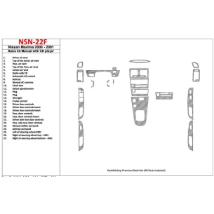 Nissan Maxima 2000-2001 Basic Set, Manual Gearbox, Radio With CD Player, 27 Parts set Interior BD Dash Trim Kit 2