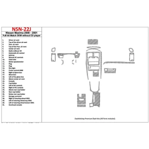 Nissan Maxima 2000-2001 Full Set, Automatic Gearbox, Radio Without CD Player, OEM Compliance, 30 Parts set Interior BD Dash Trim 2