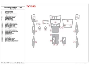 Toyota Camry 2007-2010 Basic Set Interior BD Dash Trim Kit - 1 - Interior Dash Trim Kit