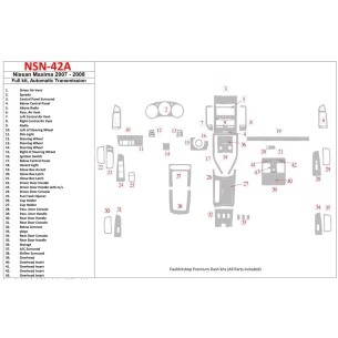 Nissan Maxima 2007-2008 Full Set, Automatic Gear Interior BD Dash Trim Kit 2