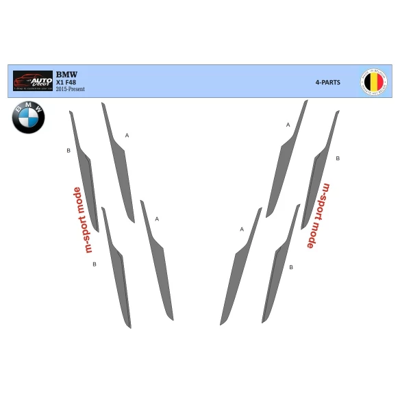 BMW X1 F48 ab 2015 3D Interior Dashboard Trim Kit Dash Trim Dekor 4-Parts