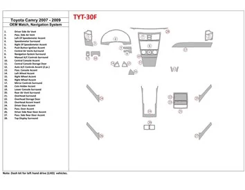 Toyota Camry 2007-2010 Full Set, With OEM Wood Kit, With NAVI Interior BD Dash Trim Kit - 1 - Interior Dash Trim Kit