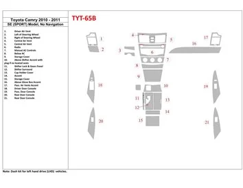 Toyota Camry 2010-2011 SE Sport Model, Without NAVI Interior BD Dash Trim Kit - 1 - Interior Dash Trim Kit