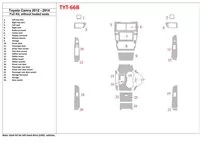 Toyota Camry 2012-UP Full Set, Without Seats Heating Interior BD Dash Trim Kit - 1 - Interior Dash Trim Kit Toyota Camry 2012-UP Full Set, Without Seats Heating Interior BD Dash Trim Kit - 1 - Interior Dash Trim Kit