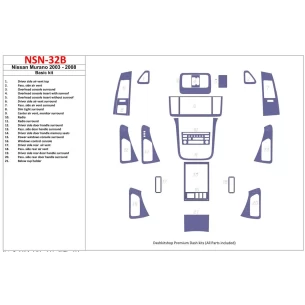 Nissan Murano 2003-2008 Basic Set Interior BD Dash Trim Kit 2