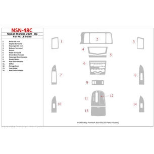 Nissan Murano 2009-UP Full Set, LE model Interior BD Dash Trim Kit 2