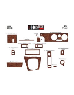 Alfa Romeo 145 146 09.94 - 03.97 3D Interior Dashboard Trim Kit Dash Trim Dekor 15-Parts