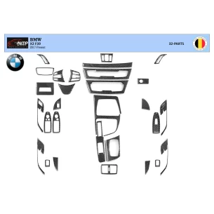 BMW X2 F39 From 2019 3D Interior Dashboard Trim Kit Dash Trim Dekor 32-Parts 2