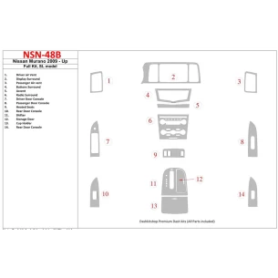 Nissan Murano 2009-UP Full Set, SL model Interior BD Dash Trim Kit