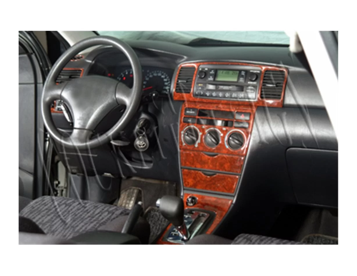 Toyota Corolla 03.02-05.04 3D Interior Dashboard Trim Kit Dash Trim Dekor 18-Parts - 1 - Interior Dash Trim Kit