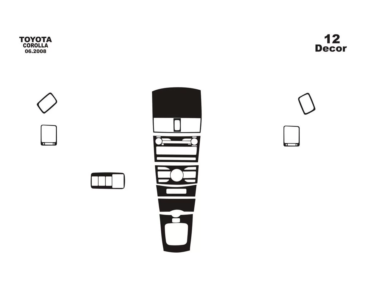 Toyota Corolla 09.07-01.11 3D Interior Dashboard Trim Kit Dash Trim Dekor 11-Parts - 1 - Interior Dash Trim Kit