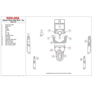 Nissan Note 2014-UP Basic Set Interior BD Dash Trim Kit 2