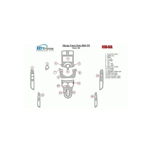 Nissan Note 2014-UP Basic Set Interior BD Dash Trim Kit
