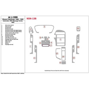 Nissan Pathfinder 1996-1999 Automatic Gearbox, With Message Center, 4WD, 16 Parts set Interior BD Dash Trim Kit 2