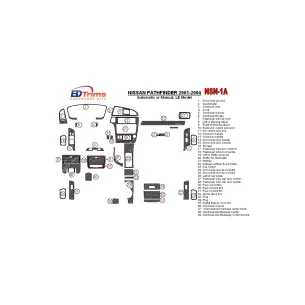 Nissan Pathfinder 2001-2004 LE Model Interior BD Dash Trim Kit 2