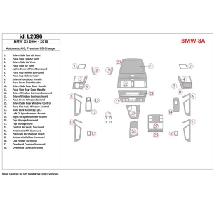 BMW X3 2004-UP Automatic Gearbox AC Control, Premium CD Changer Interior BD Dash Trim Kit