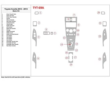 Toyota Corolla 2012-2013 Basic Set Interior BD Dash Trim Kit - 1 - Interior Dash Trim Kit
