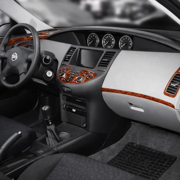 Nissan Primera 06.02-06.06 3D Interior Dashboard Trim Kit Dash Trim Dekor 12-Parts