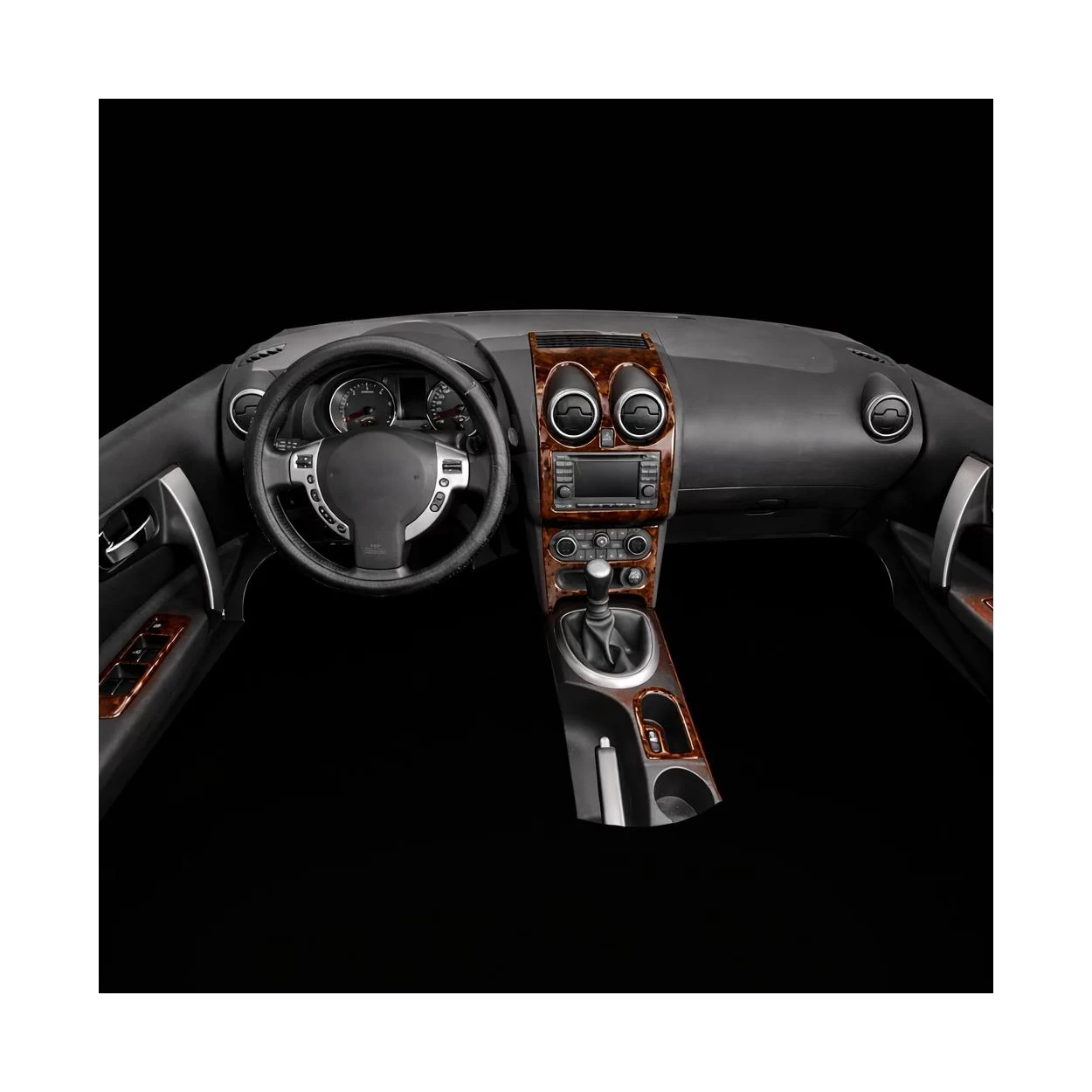 Nissan Qashqai 01.11-12.12 3D Interior Dashboard Trim Kit Dash Trim Dekor 19-Parts