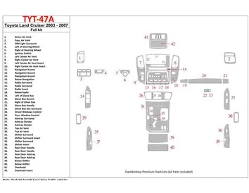 Toyota Land Cruiser 100 2003-2007 With NAVI, Automatic Gear Interior BD Dash Trim Kit