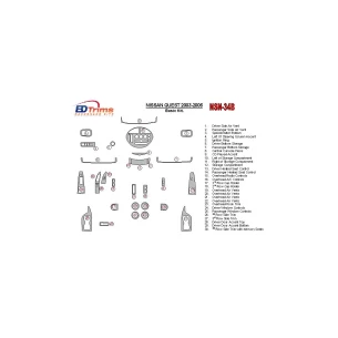 Nissan Quest 2003-2006 Basic Set Interior BD Dash Trim Kit