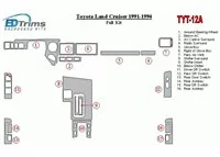 Toyota Land Cruiser 1990-1994 Full Set Interior BD Dash Trim Kit - 2 - Interior Dash Trim Kit Toyota Land Cruiser 1990-1994 Full Set Interior BD Dash Trim Kit - 2 - Interior Dash Trim Kit