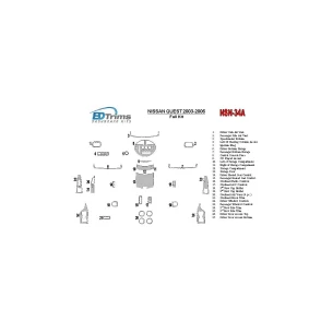 Nissan Quest 2003-2006 Full Set Interior BD Dash Trim Kit