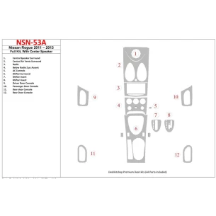 Nissan Roque 2011-UP Full Set, With Center Speaker Interior BD Dash Trim Kit 2